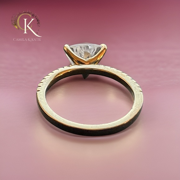 Trillion Lab Diamond Engagement Ring - Picture 2 of 4